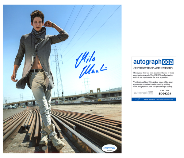 Milo Manheim School Spirits Signed Autograph 8x10 Photo ACOA