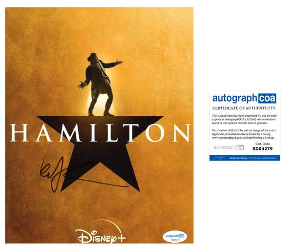 Anthony Ramos Hamilton Signed Autograph 8x10 Photo ACOA