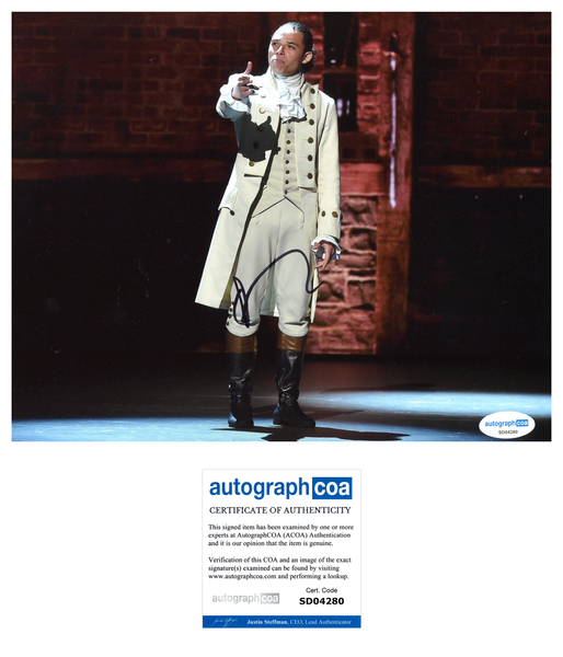 Anthony Ramos Hamilton Signed Autograph 8x10 Photo ACOA