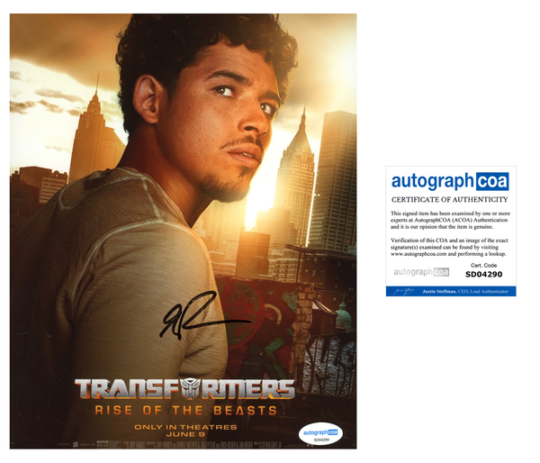 Anthony Ramos Transformers Signed Autograph 8x10 Photo ACOA