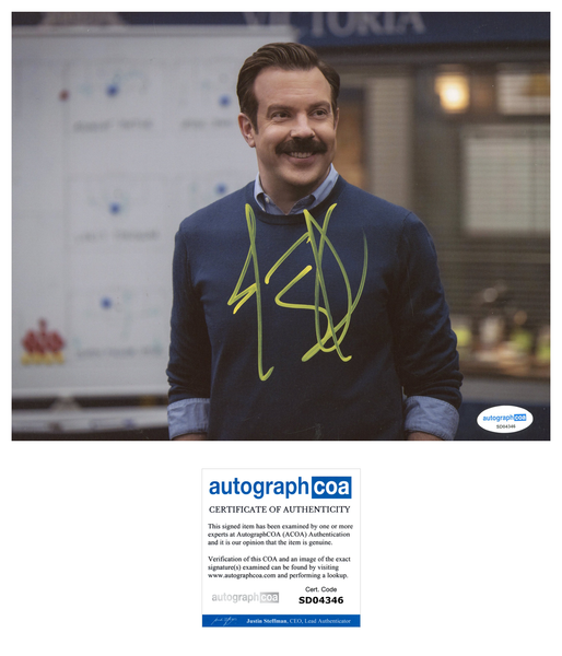 Jason Sudeikis Ted Lasso Signed Autograph 8x10 Photo ACOA