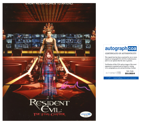 Ever Anderson Resident Evil Signed Autograph 8x10 Photo ACOA