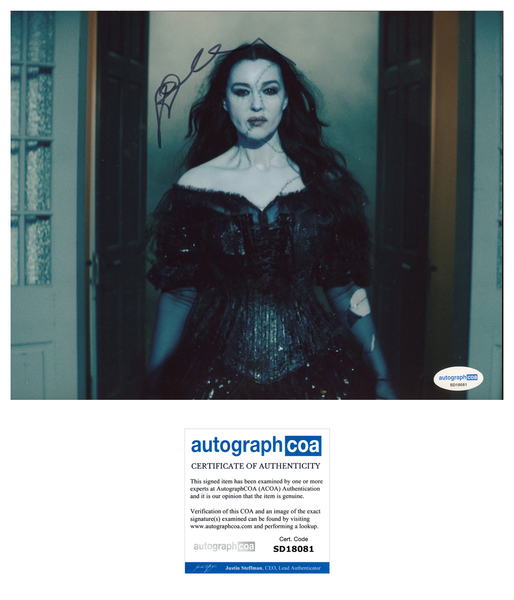 Monica Bellucci Beetlejuice Signed Autograph 8x10 Photo ACOA