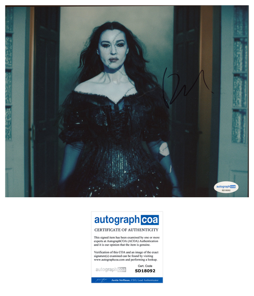 Monica Bellucci Beetlejuice Signed Autograph 8x10 Photo ACOA