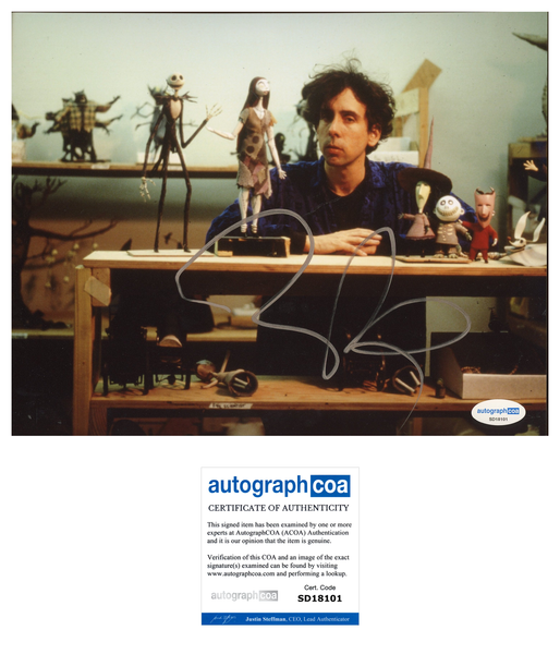 Tim Burton Nightmare Signed Autograph 8x10 Photo ACOA