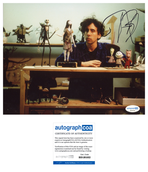 Tim Burton Nightmare Signed Autograph 8x10 Photo ACOA