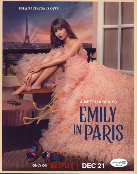 Lily Collins Emily in Paris Signed Autograph 8x10 Photo ACOA