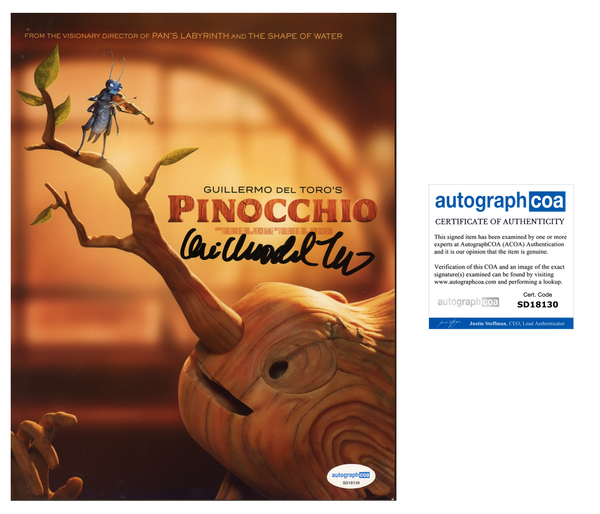 Guillermo Del Toro Pinocchio Signed Autograph 8x10 Photo ACOA