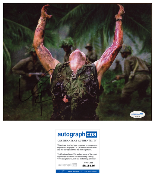 Willem Dafoe Platoon Signed Autograph 8x10 Photo ACOA