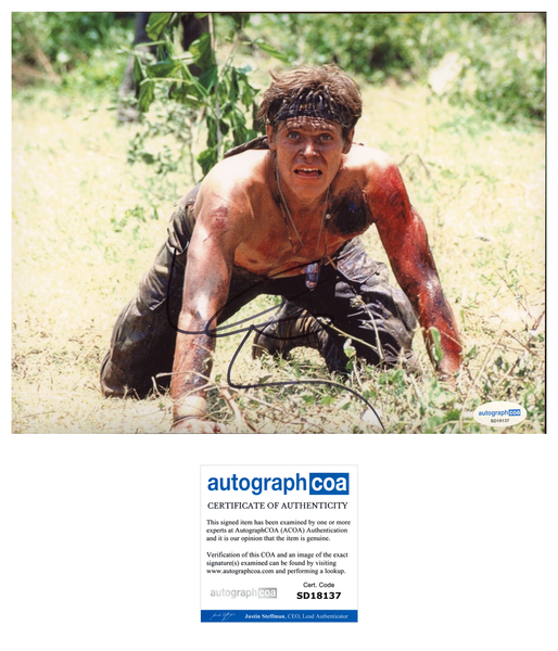 Willem Dafoe Platoon Signed Autograph 8x10 Photo ACOA