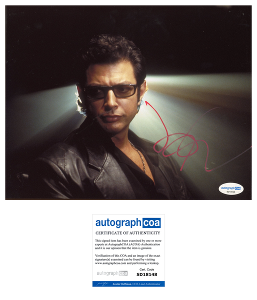 Jeff Goldblum Jurassic Park Signed Autograph 8x10 Photo ACOA