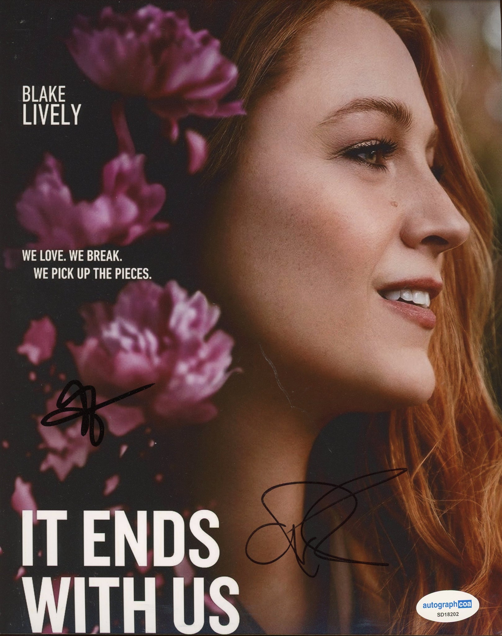 Blake Lively It Ends With Us Signed Autograph 8x10 Photo ACOA