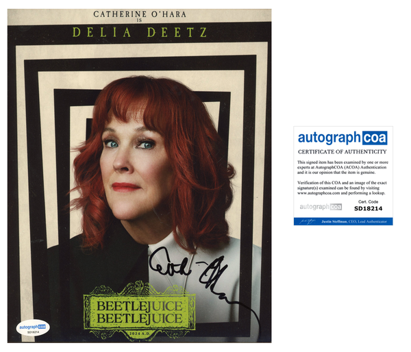 Catherine O'Hara Beetlejuice Signed Autograph 8x10 Photo ACOA