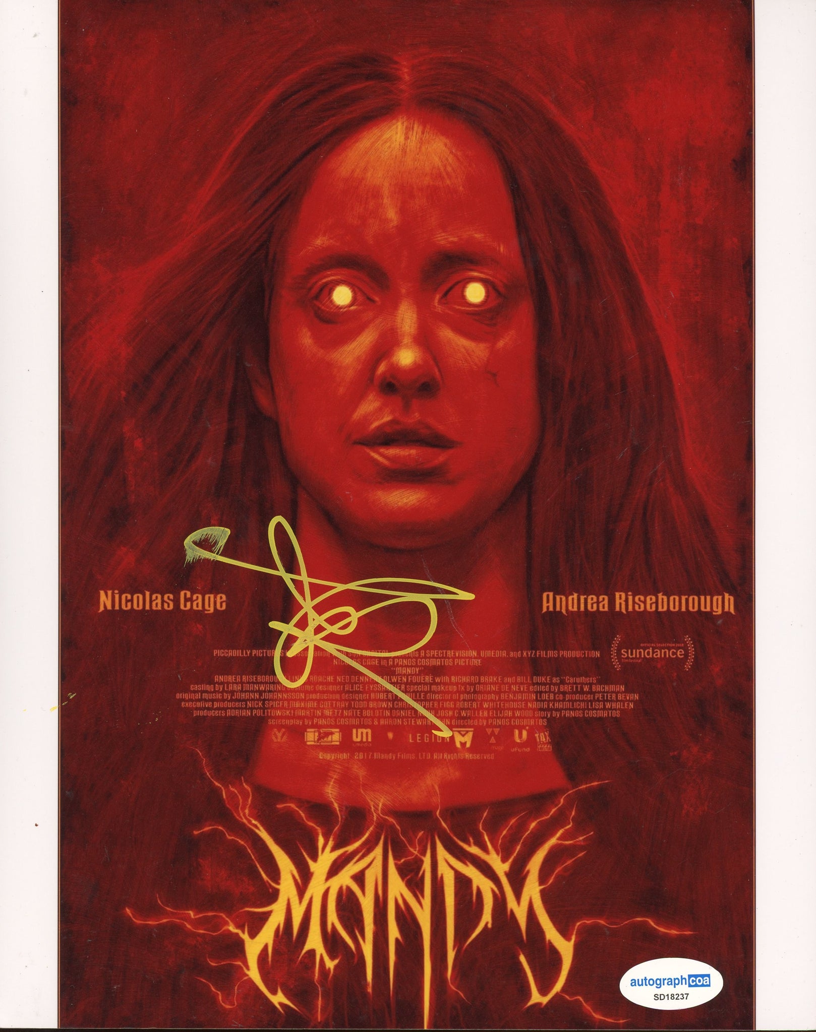 Andrea Riseborough Mandy Signed Autograph 8x10 Photo ACOA