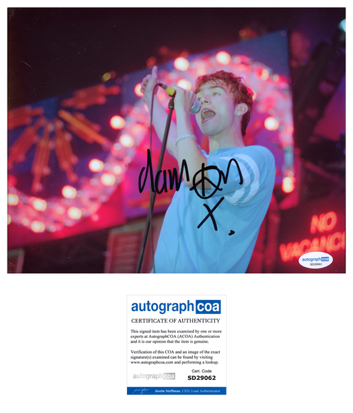 Damon Albarn Blur Signed Autograph 8x10 Photo ACOA