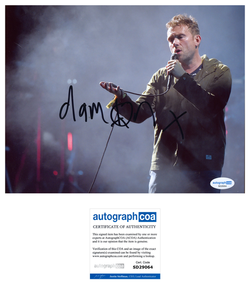 Damon Albarn Blur Signed Autograph 8x10 Photo ACOA