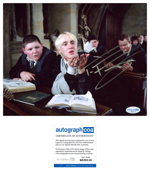 Tom Felton Harry Potter Signed Autograph 8x10 Photo ACOA