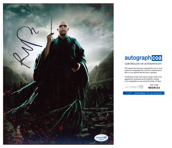 Ralph Fiennes Harry Potter Signed Autograph 8x10 Photo ACOA