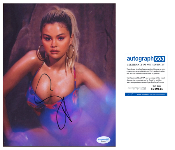 Selena Gomez Sexy Signed Autograph 8x10 Photo ACOA