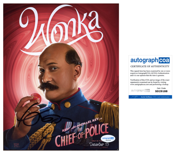 Keegan Michael Key Wonka Signed Autograph 8x10 Photo ACOA