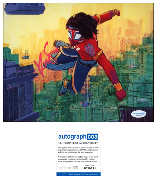 Karan Soni Across The Spider-Verse Signed Autograph 8x10 Photo ACOA