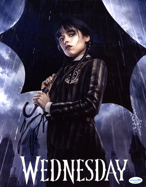 Jenna Ortega Wednesday Signed Autograph 11x14 Photo ACOA