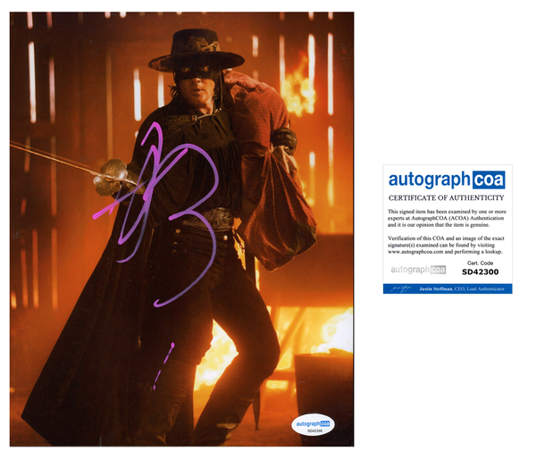 Antonio Banderas Zorro Signed Autograph 8x10 Photo ACOA