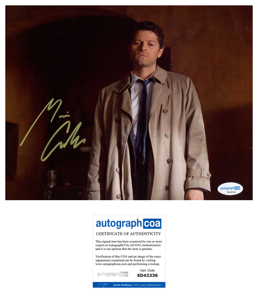 Misha Collins Supernatural Signed Autograph 8x10 Photo ACOA