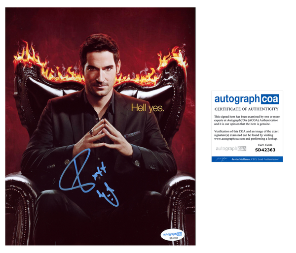 Tom Ellis Lucifer Signed Autograph 8x10 Photo ACOA