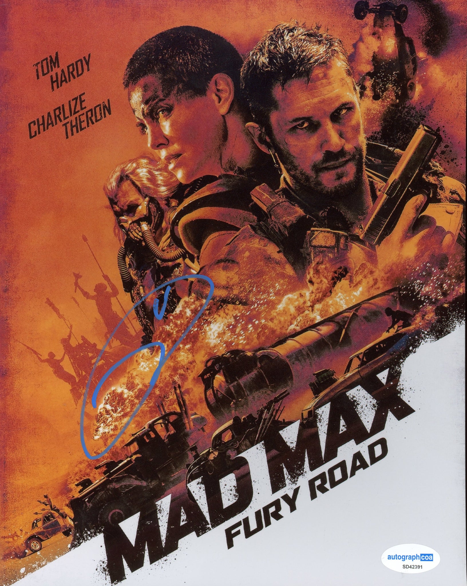 Tom Hardy Mad Max Signed Autograph 8x10 Photo ACOA