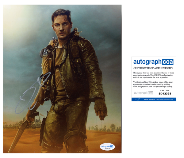 Tom Hardy Mad Max Signed Autograph 8x10 Photo ACOA