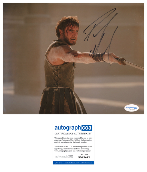 Paul Mescal Gladiator Signed Autograph 8x10 Photo ACOA