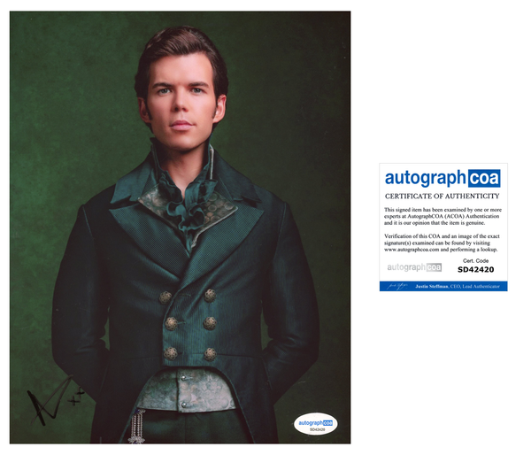 Luke Newton Bridgerton Signed Autograph 8x10 Photo ACOA