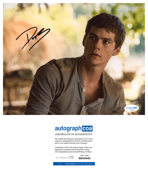 Dylan O'Brien Maze Runner Signed Autograph 8x10 Photo ACOA