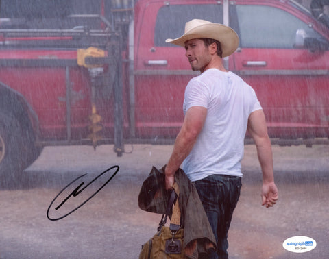 Glen Powell Twisters Signed Autograph 8x10 Photo ACOA