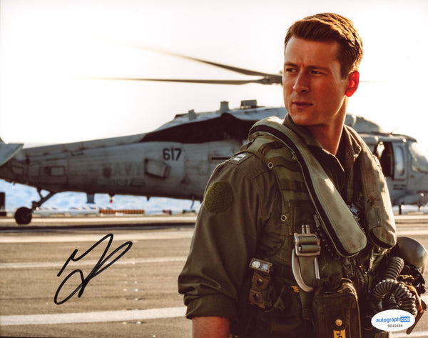 Glen Powell Top Gun Signed Autograph 8x10 Photo ACOA