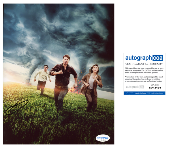 Glen Powell Twisters Signed Autograph 8x10 Photo ACOA