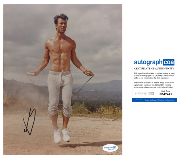 Glen Powell Top Gun Signed Autograph 8x10 Photo ACOA