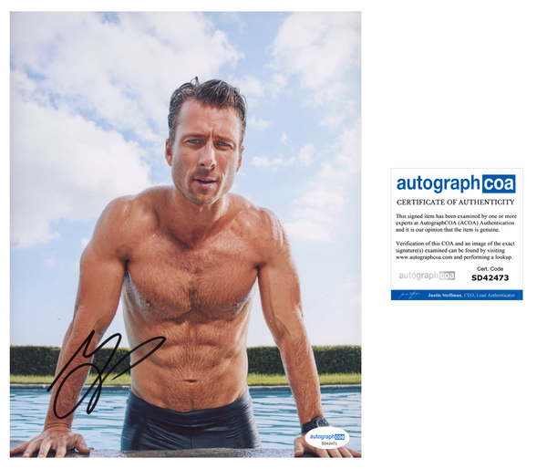 Glen Powell Top Gun Signed Autograph 8x10 Photo ACOA