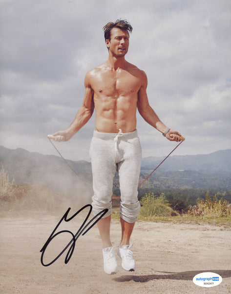 Glen Powell Top Gun Signed Autograph 8x10 Photo ACOA