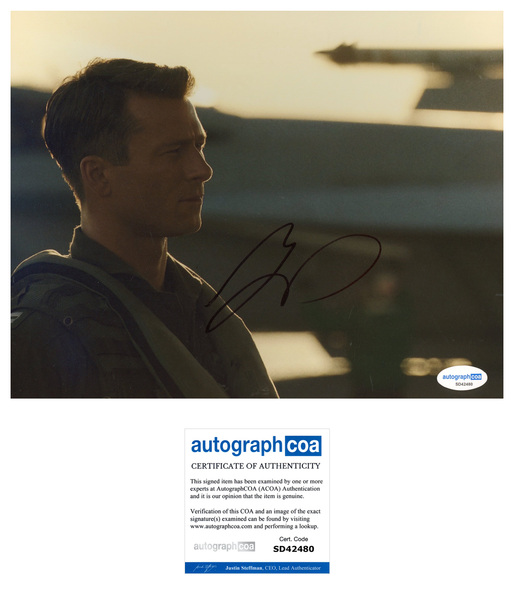 Glen Powell Top Gun Signed Autograph 8x10 Photo ACOA