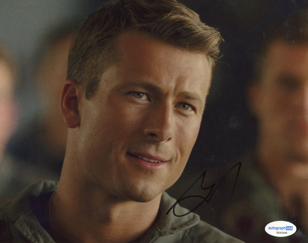 Glen Powell Top Gun Signed Autograph 8x10 Photo ACOA