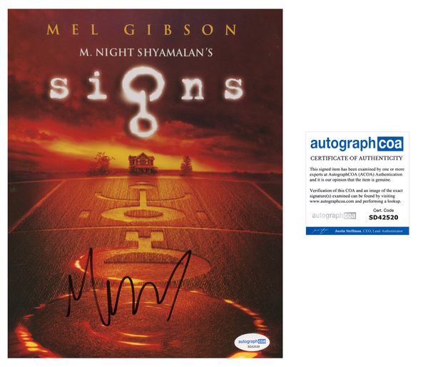 M Night Shyamalan Signs Autograph Signed Autograph 8x10 Photo ACOA