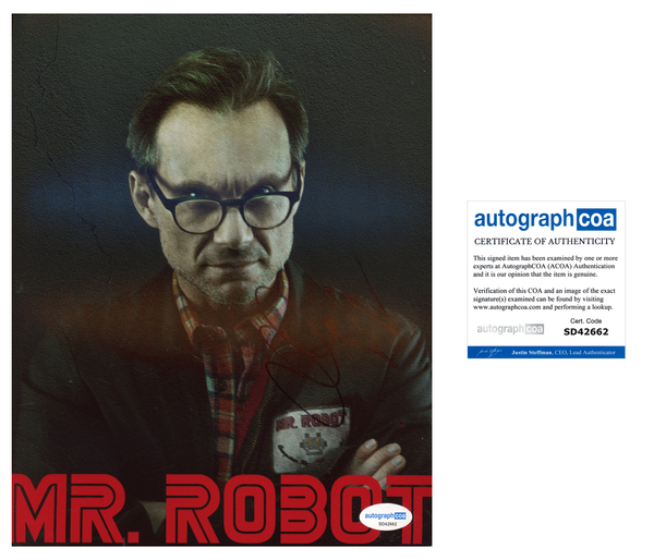 Christian Slater Mr Robot Signed Autograph 8x10 Photo ACOA