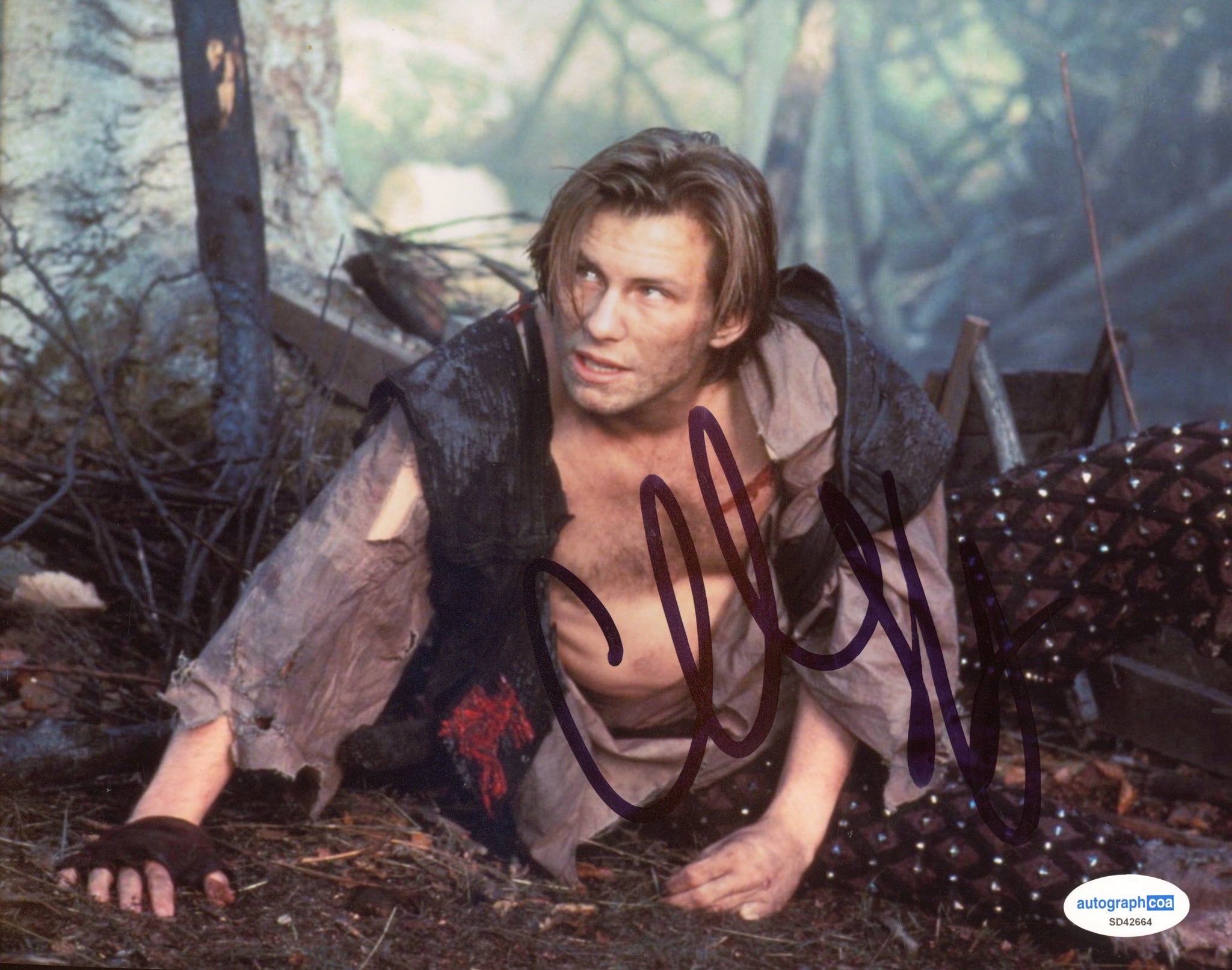 Christian Slater Robin Hood Signed Autograph 8x10 Photo ACOA