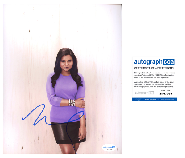 Mindy Kaling Mindy Project Signed Autograph 8x10 Photo ACOA