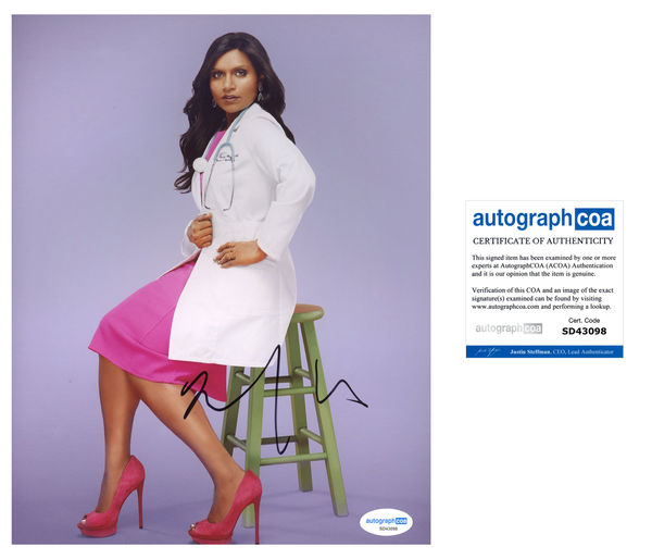 Mindy Kaling Mindy Project Signed Autograph 8x10 Photo ACOA