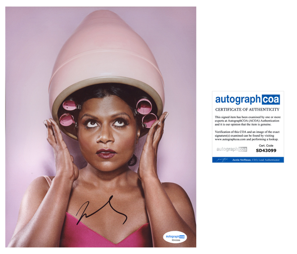 Mindy Kaling Mindy Project Signed Autograph 8x10 Photo ACOA