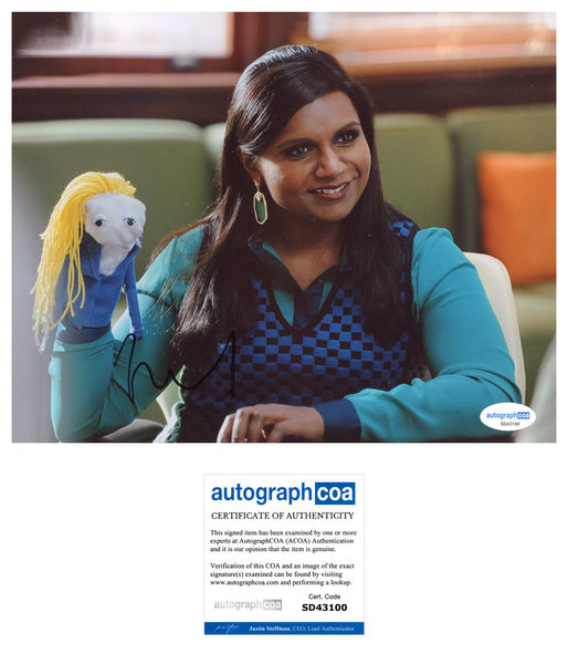 Mindy Kaling The Office Signed Autograph 8x10 Photo ACOA