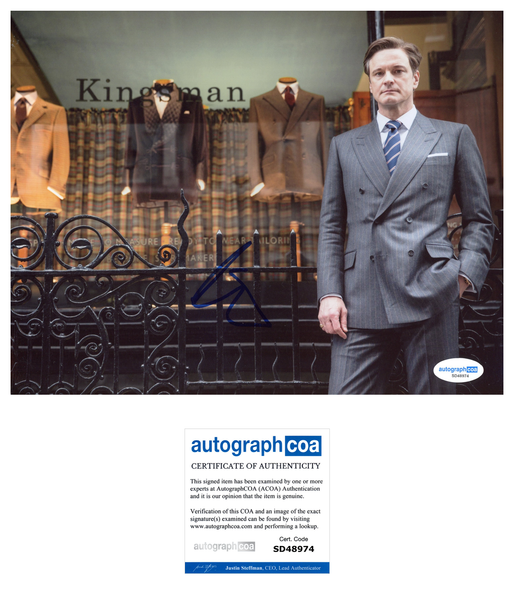 Colin Firth Kingsman Signed Autograph 8x10 Photo ACOA